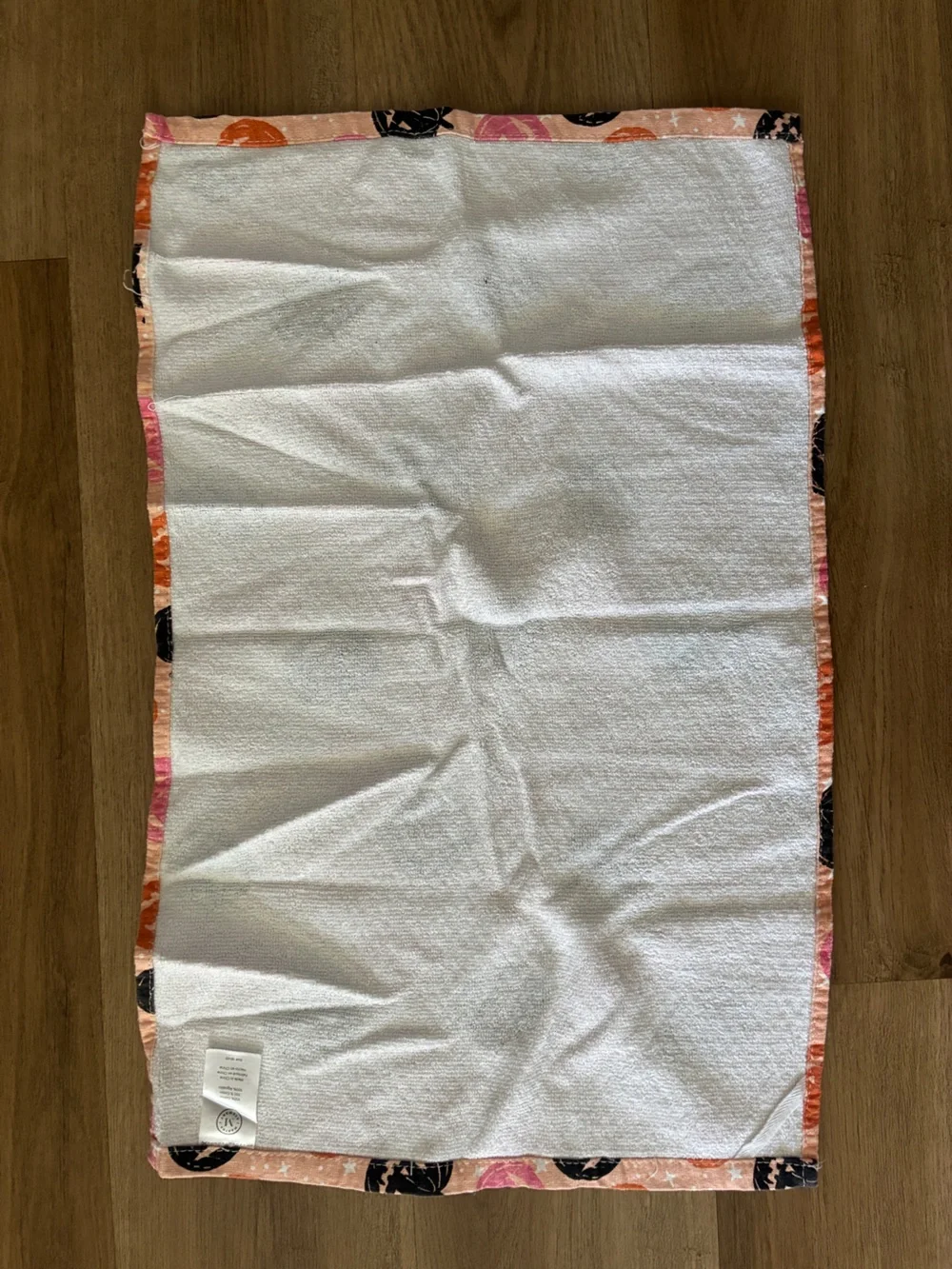 Martha Stewart Halloween Pumpkin Hand Towels Set of 2 Pink Orange Black EUC